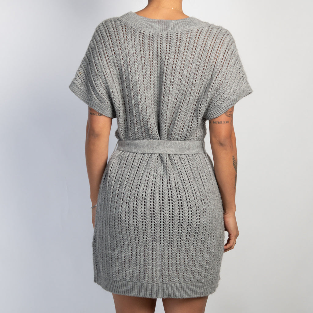 GREY LONGLINE CARDIGAN