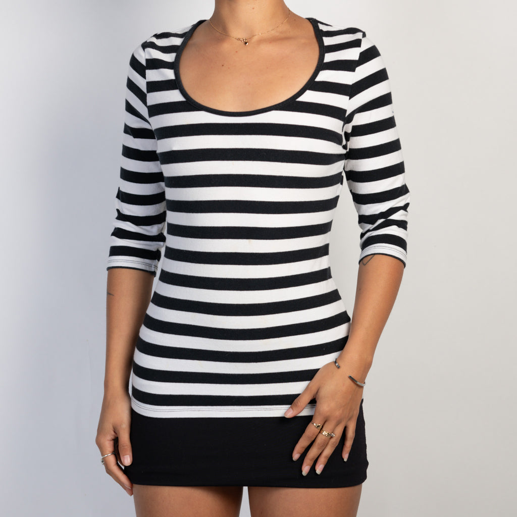 STRIPE 1/2 SLEEVE TOP