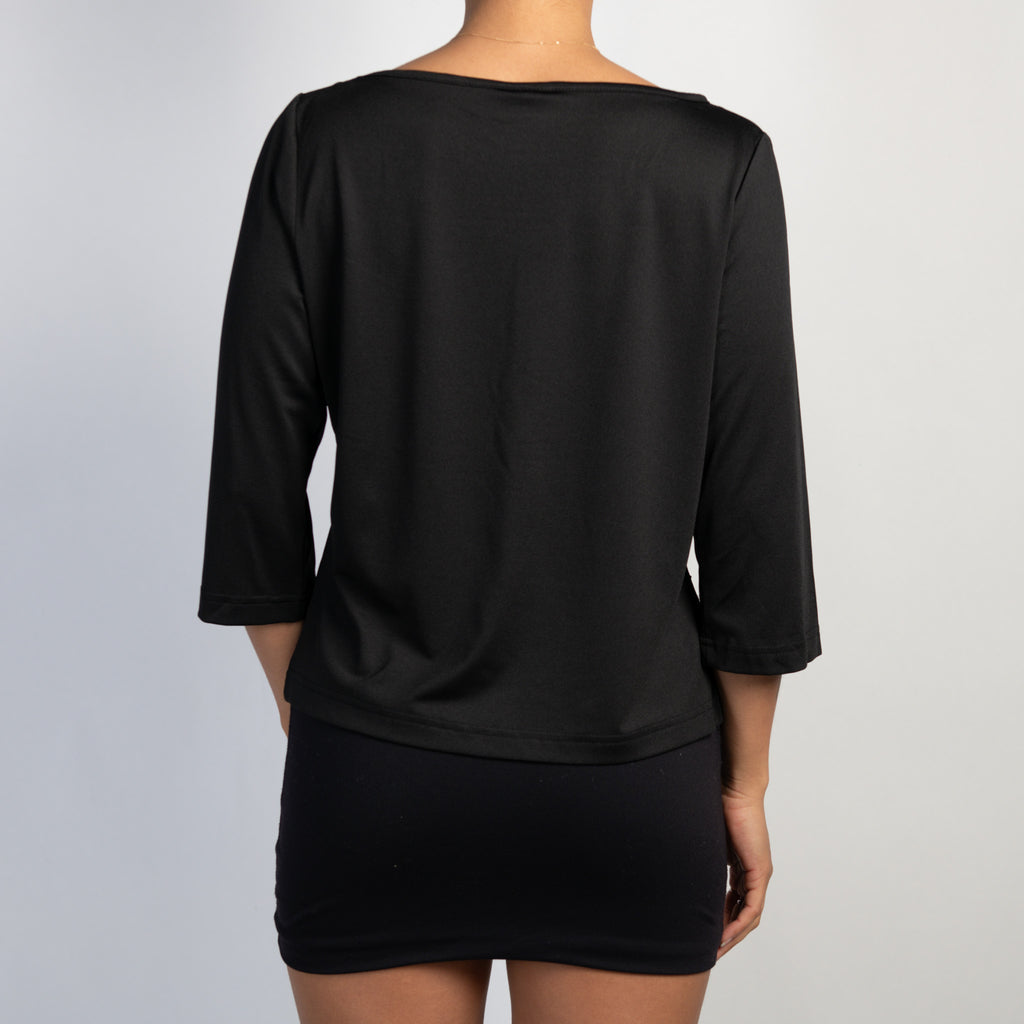 BLACK 1/2 SLEEVE TOP