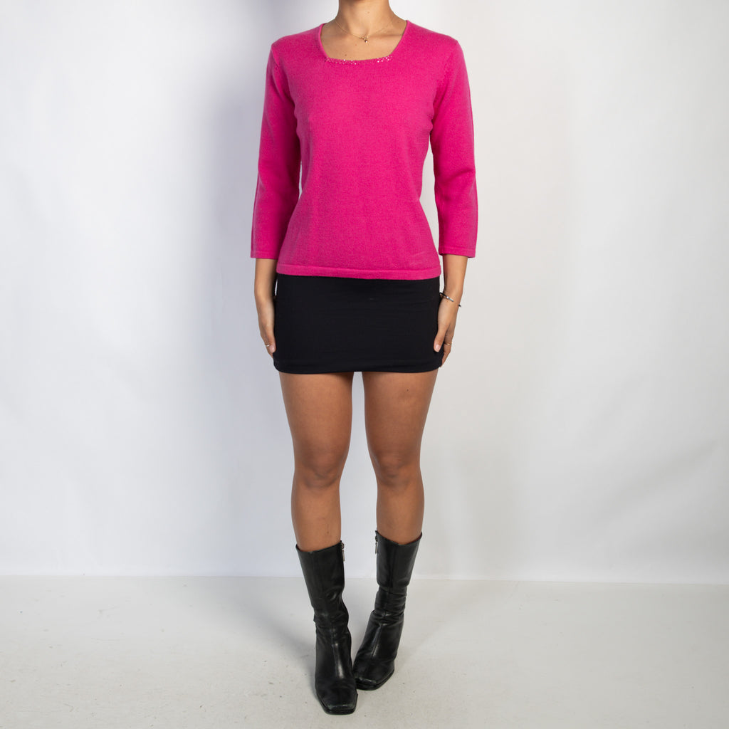 HOT PINK KNIT TOP