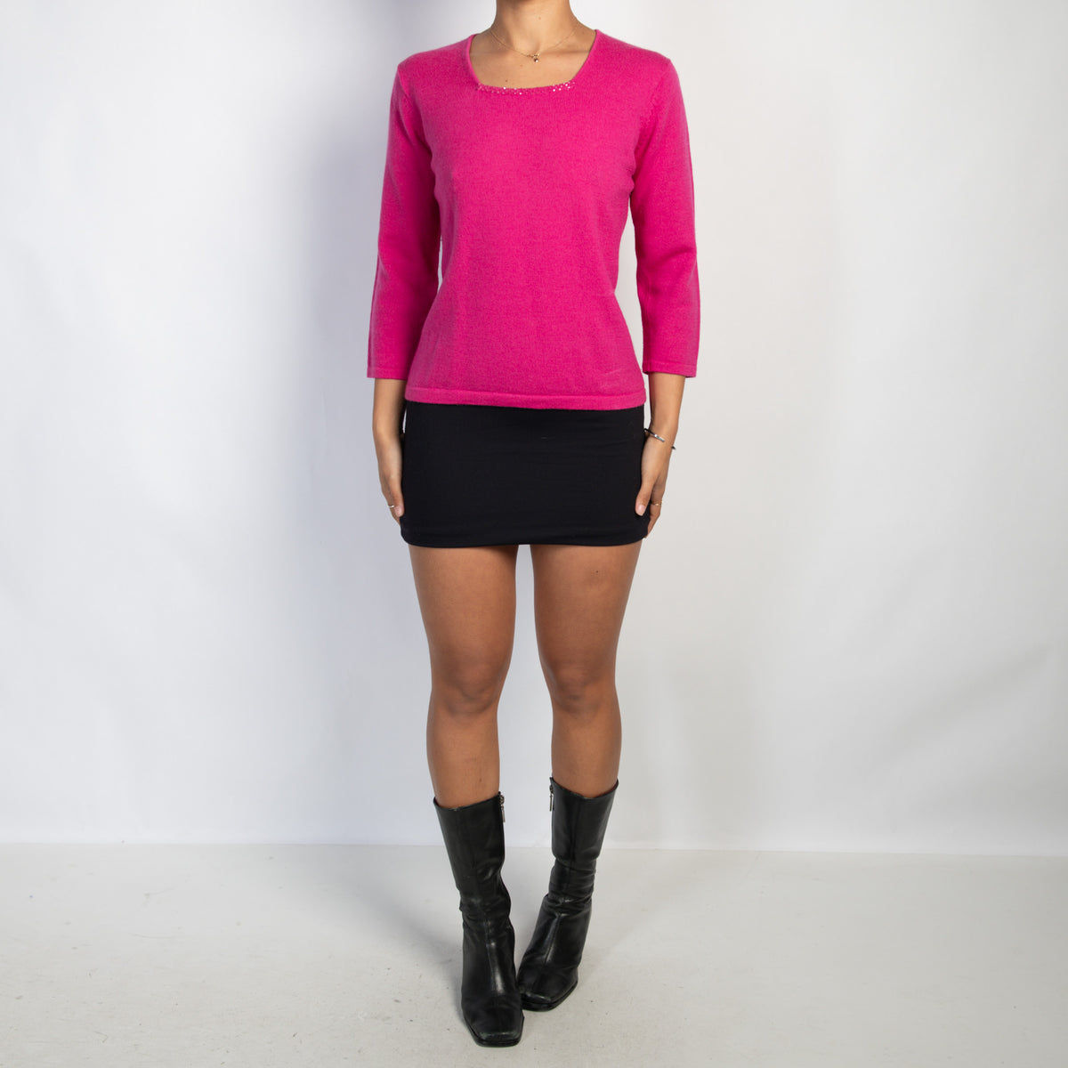 HOT PINK KNIT TOP