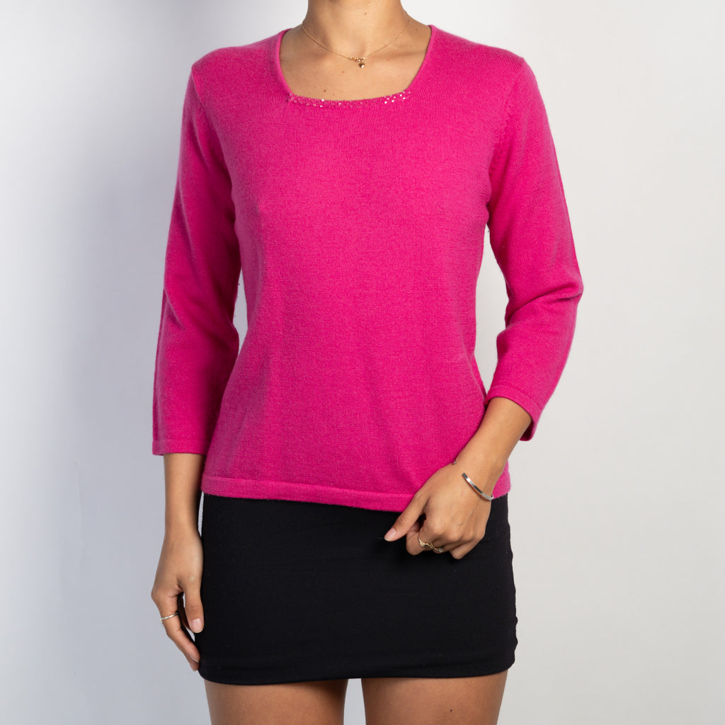 HOT PINK KNIT TOP