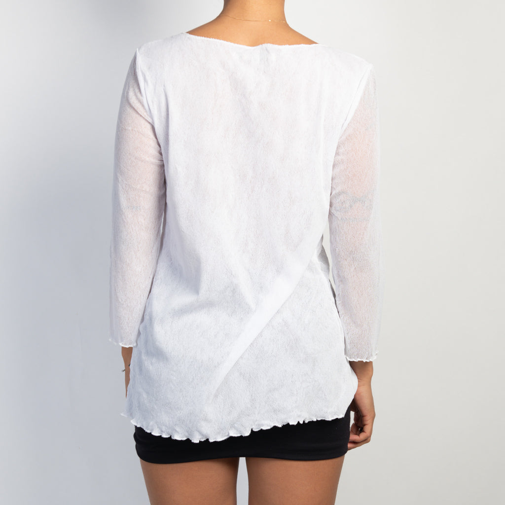 WHITE MESH TOP