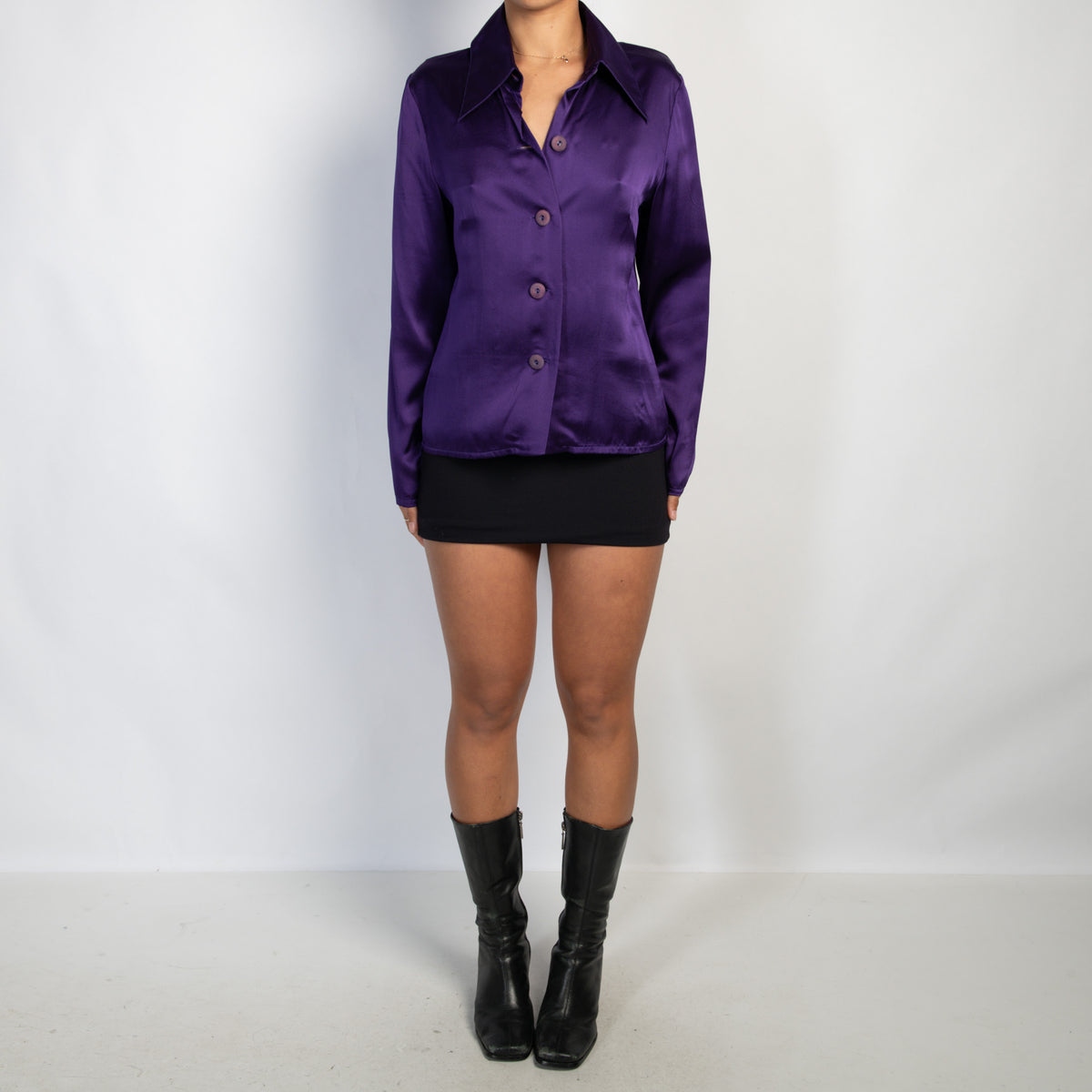PURPLE SILK BLOUSE