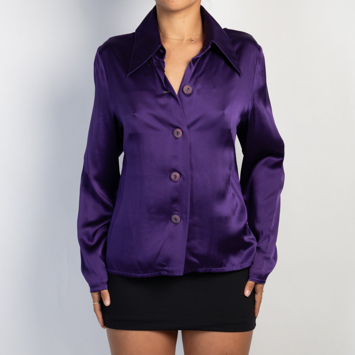 PURPLE SILK BLOUSE