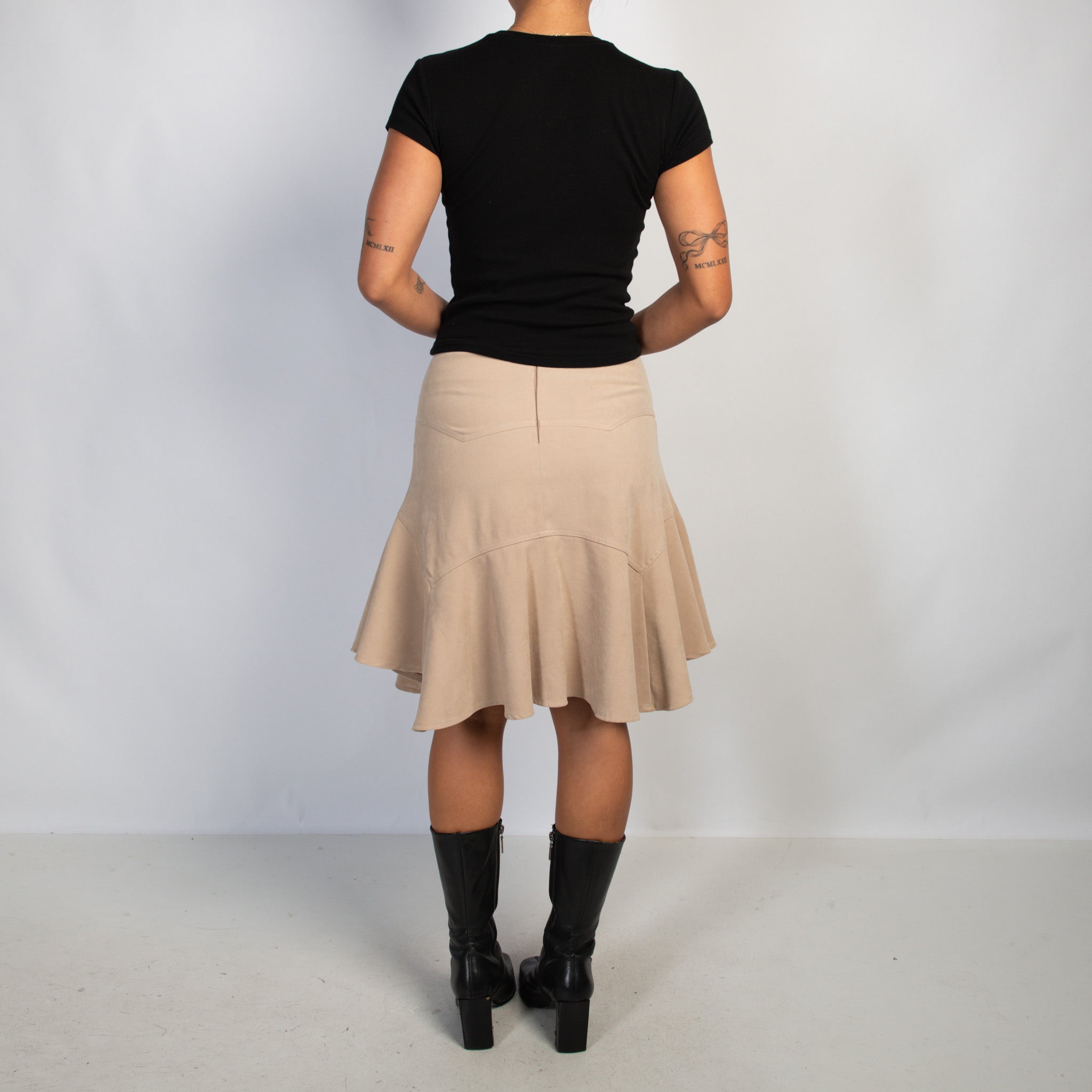 TAN FLARE SKIRT