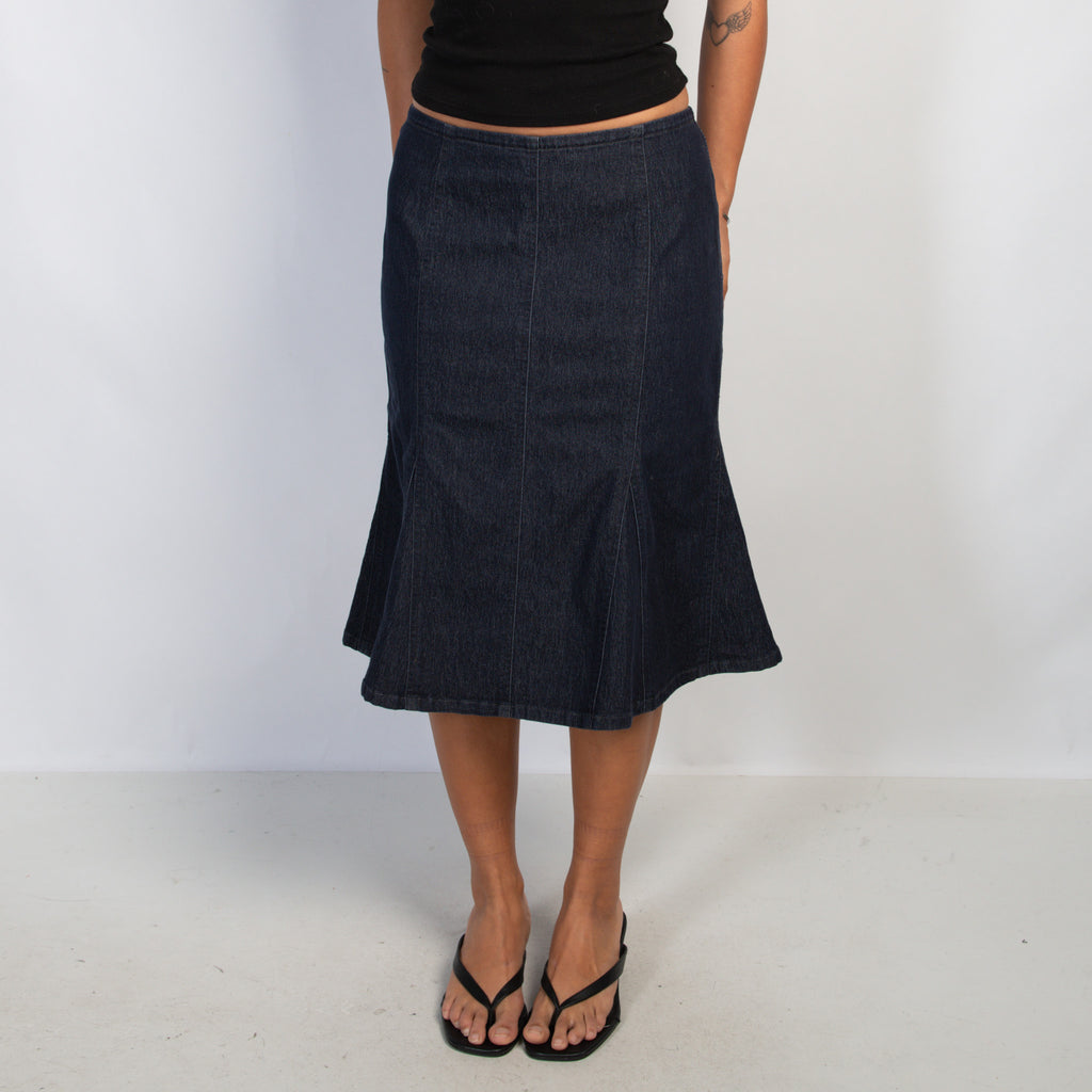 DARK DENIM MIDI SKIRT