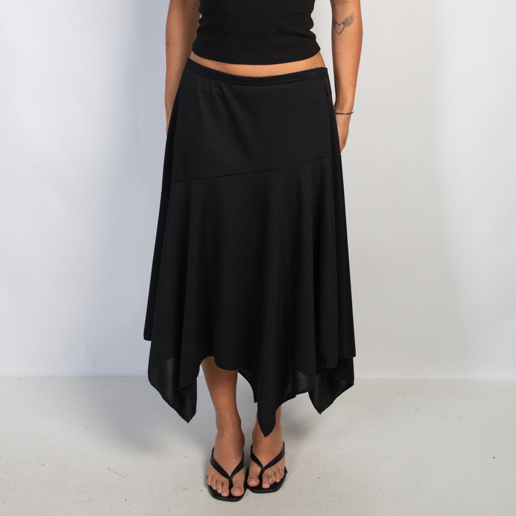 BLACK LONGLINE SKIRT