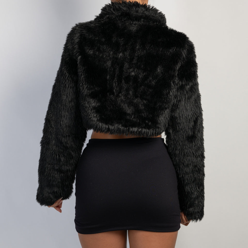 FAUX FUR CROP JACKET
