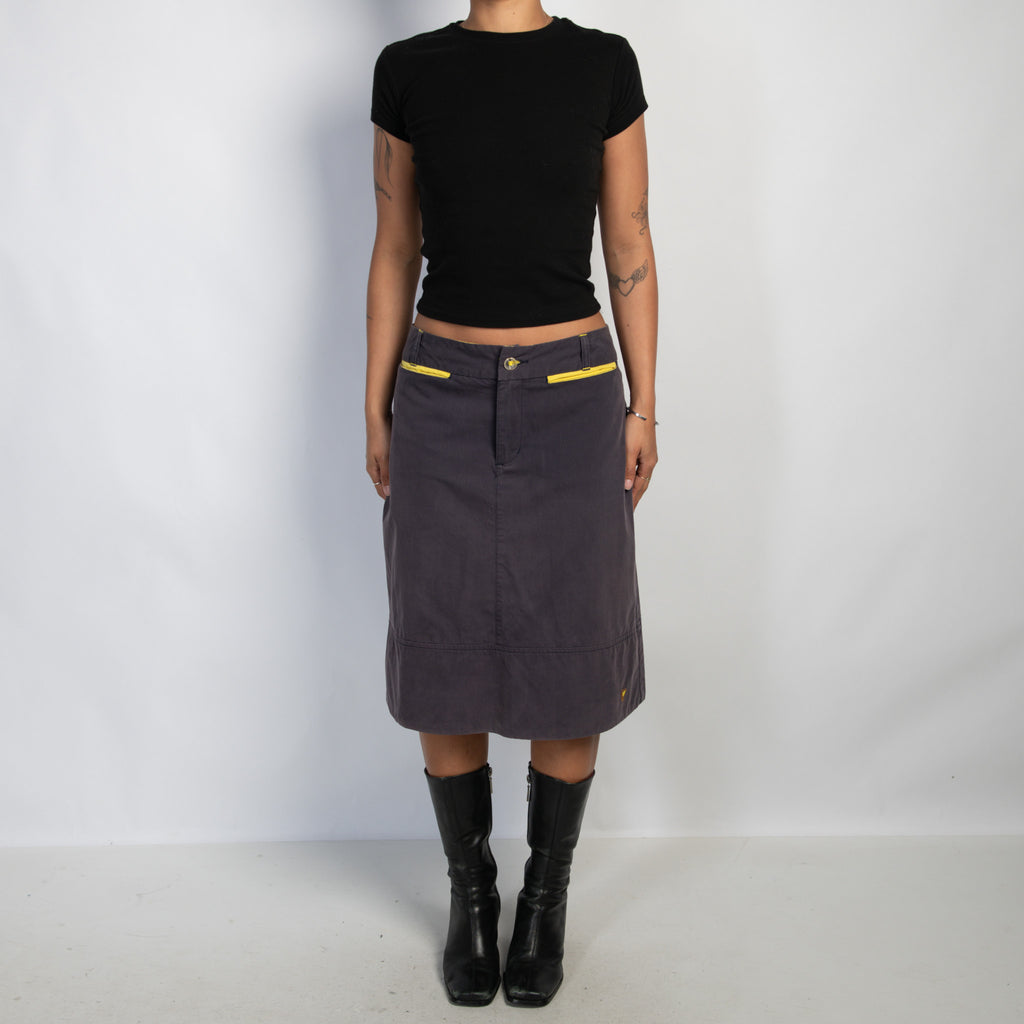 FADED NAVY MIDI SKIRT