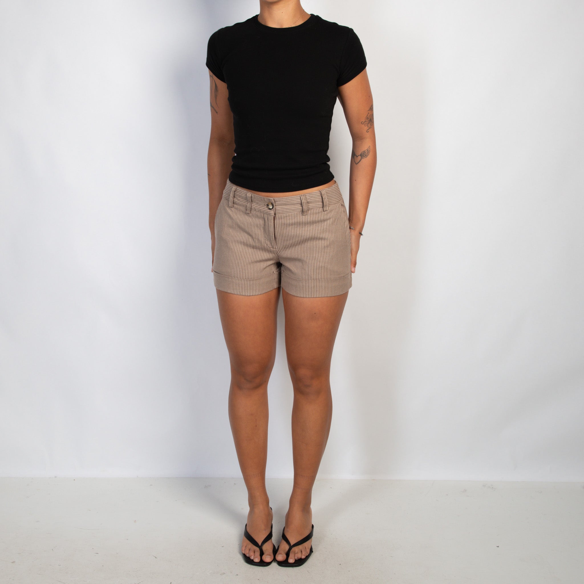 STRIPE COTTON SHORTS