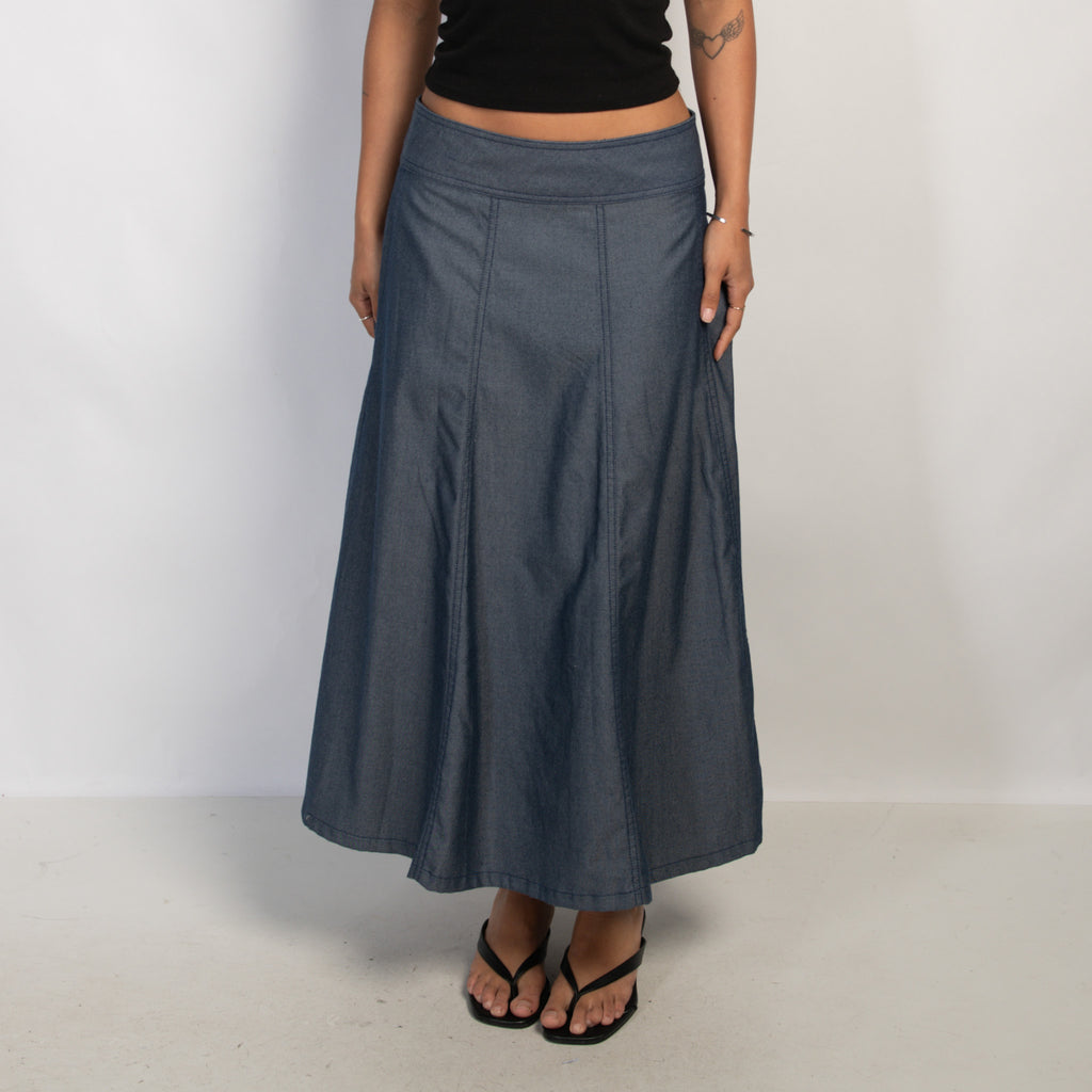 NAVY COTTON SKIRT