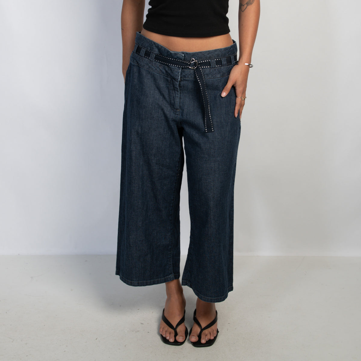 SOFT DENIM WIDE LEG PANTS