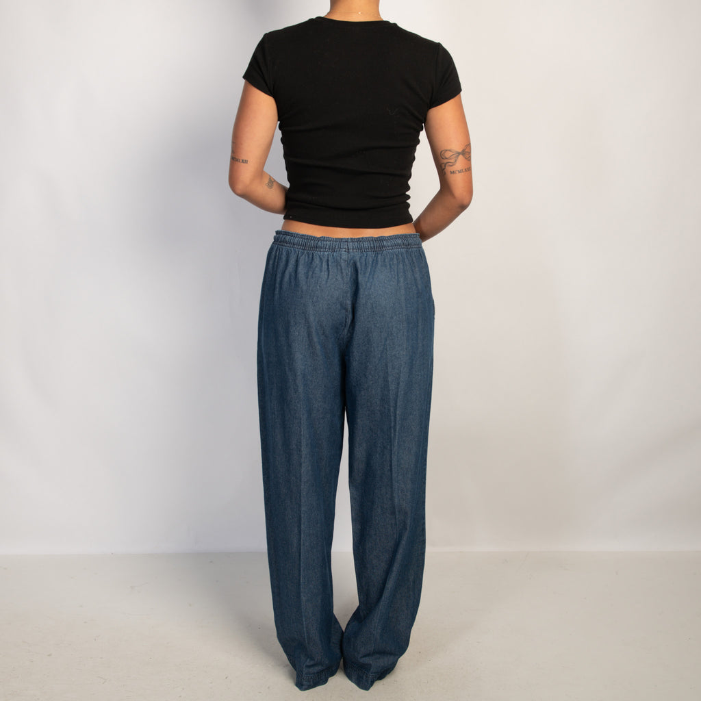 DENIM DRAWSTRING PANTS