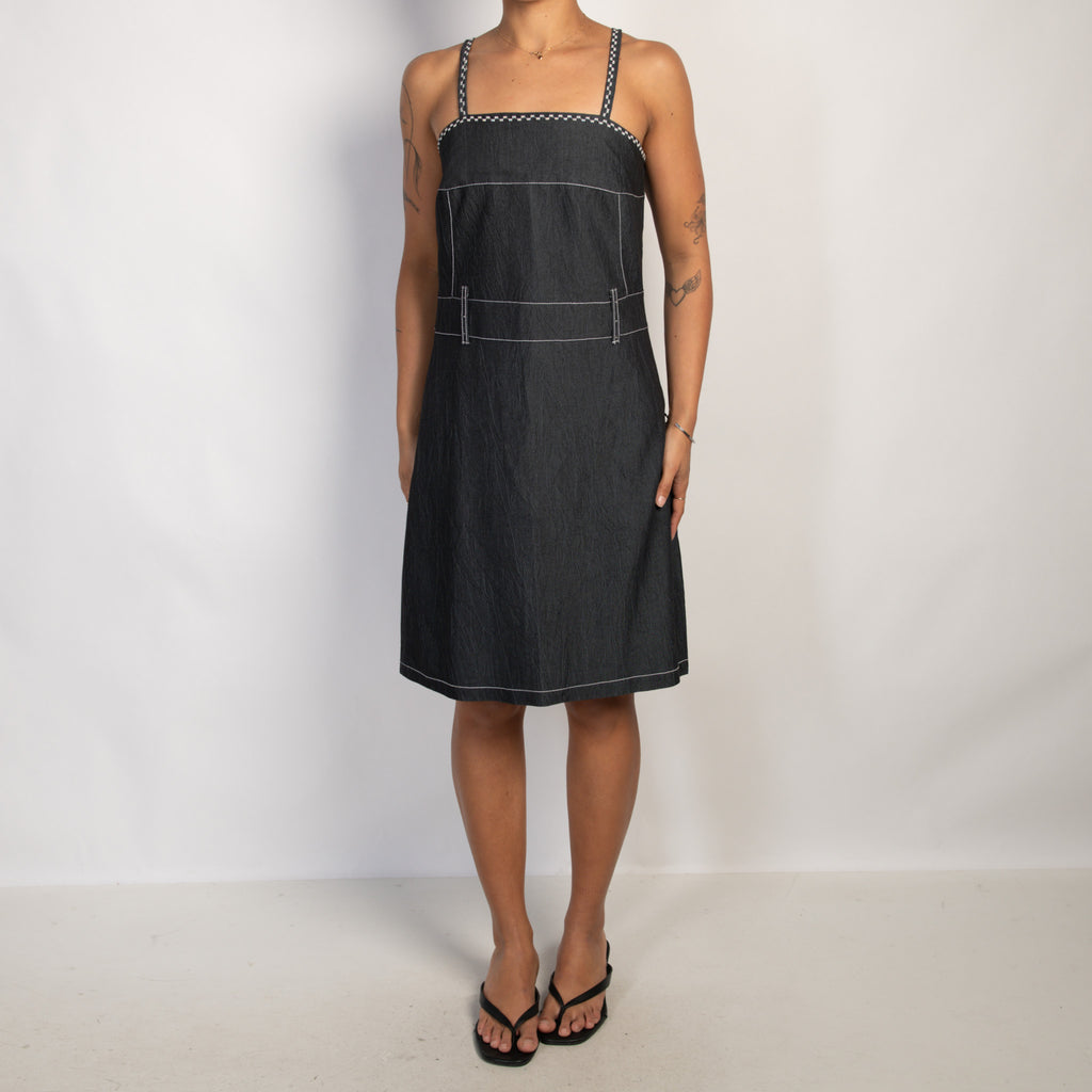 CONTRAST STITCH MIDI DRESS