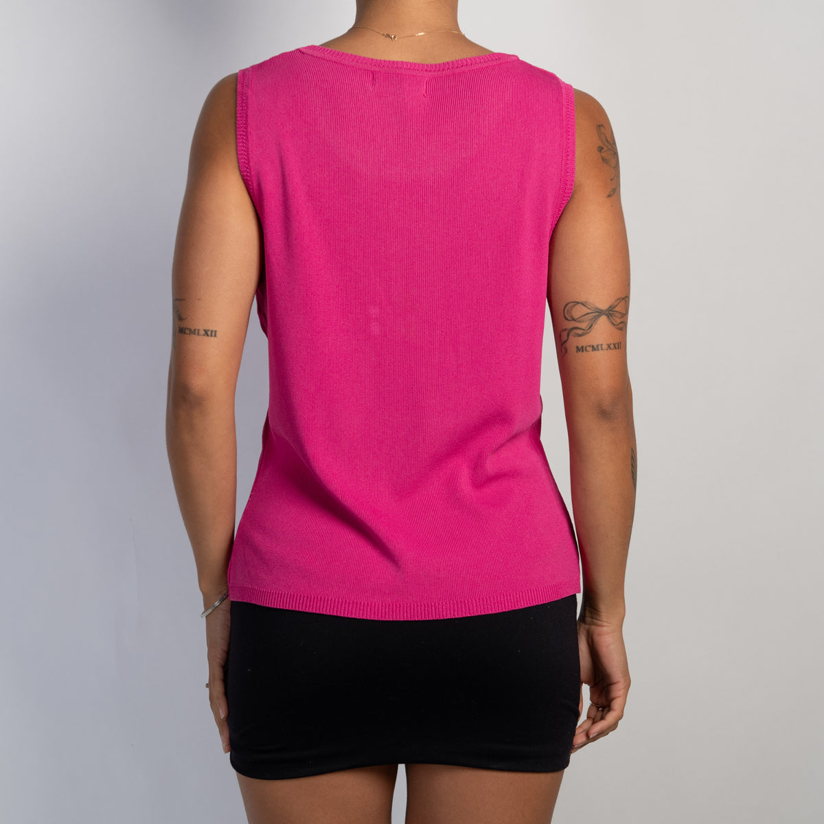 HOT PINK KNIT VEST TOP