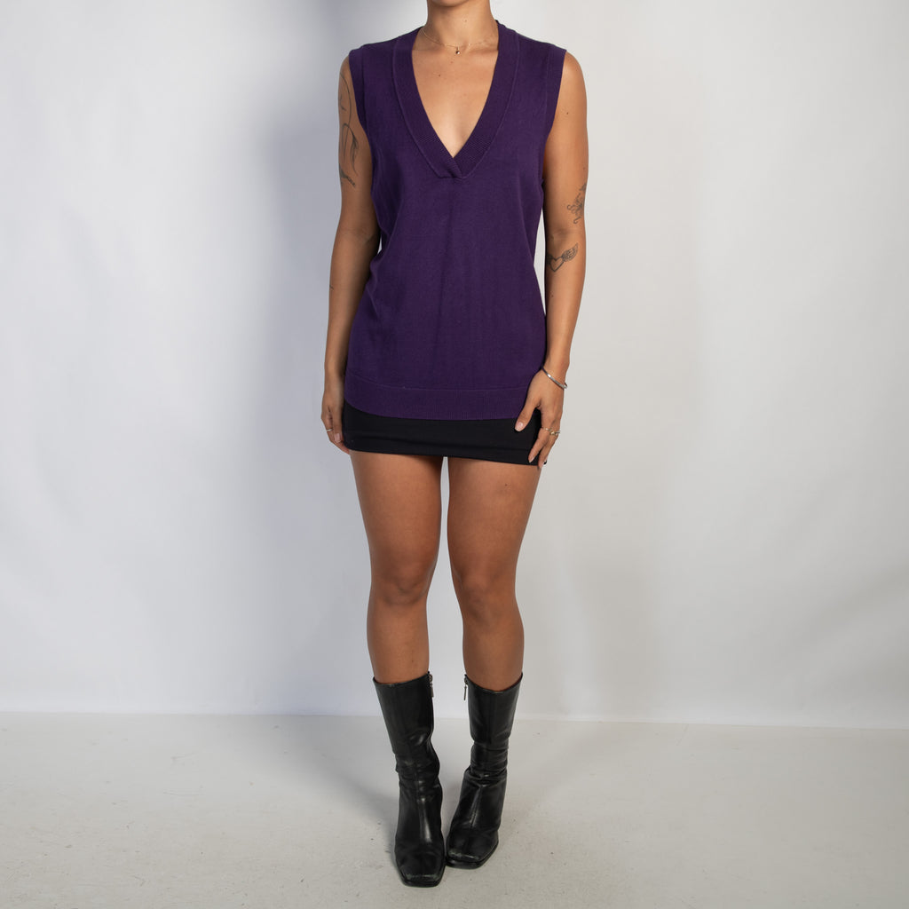PURPLE KNIT VEST TOP