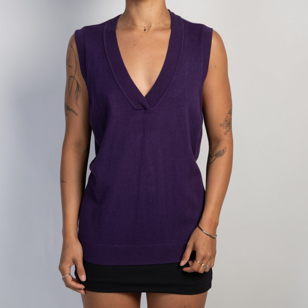 PURPLE KNIT VEST TOP