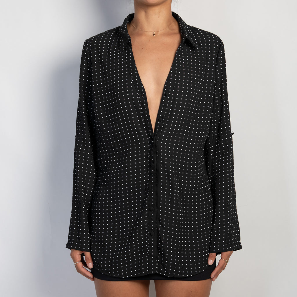 SHEER POLKA DOT BLOUSE