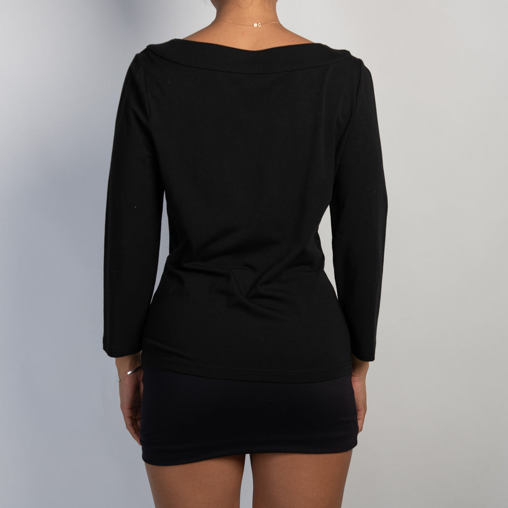 BLACK 3/4 SLEEVE TOP
