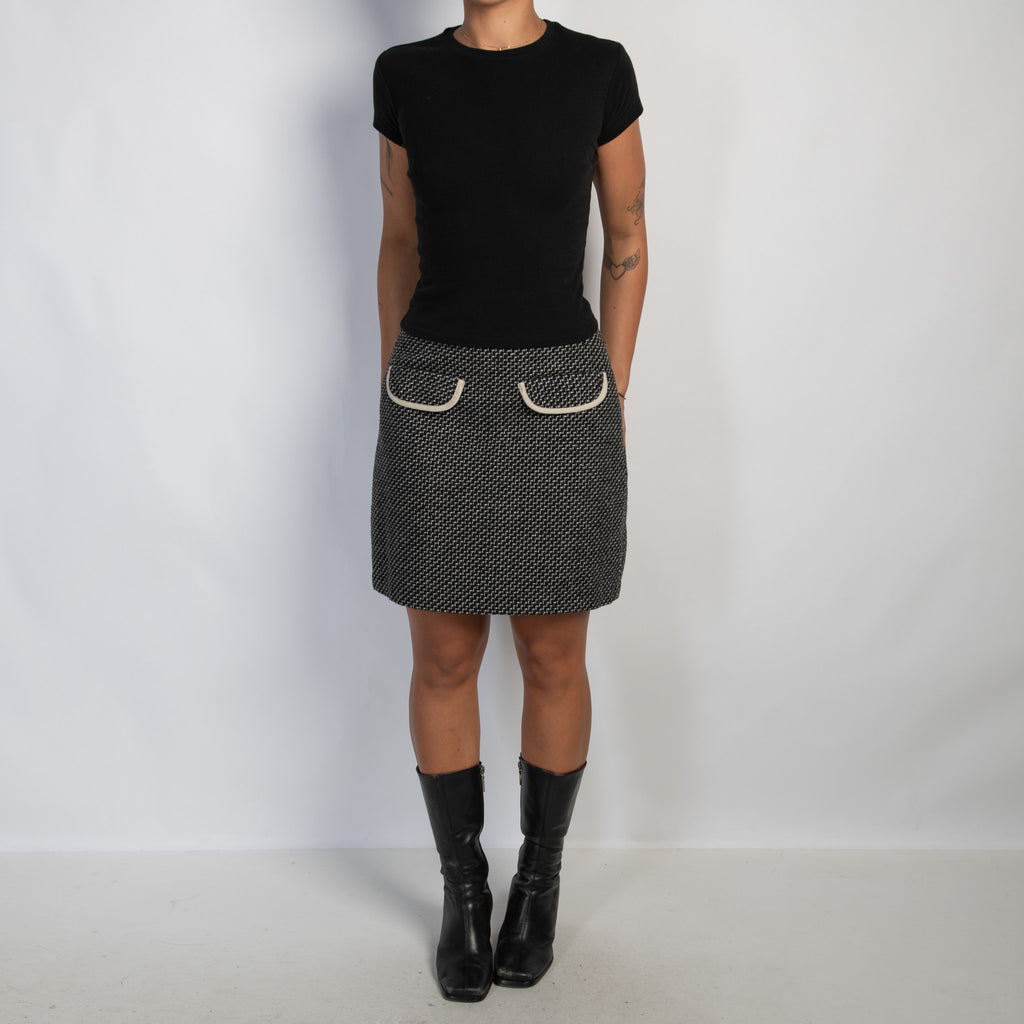 PATTERN WOOL SKIRT