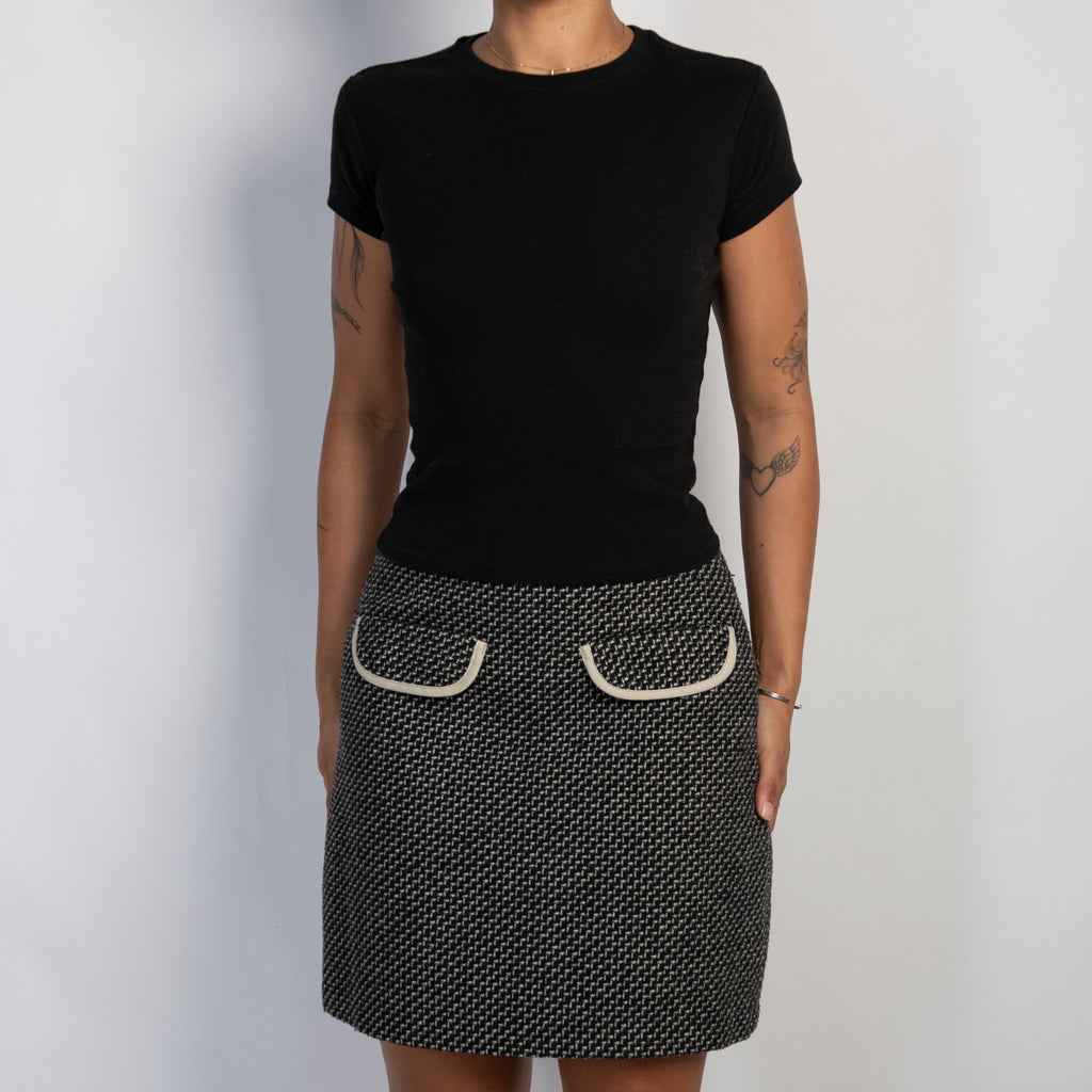 PATTERN WOOL SKIRT