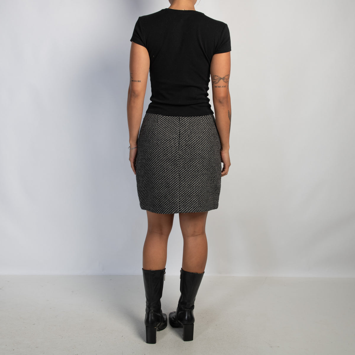 PATTERN WOOL SKIRT