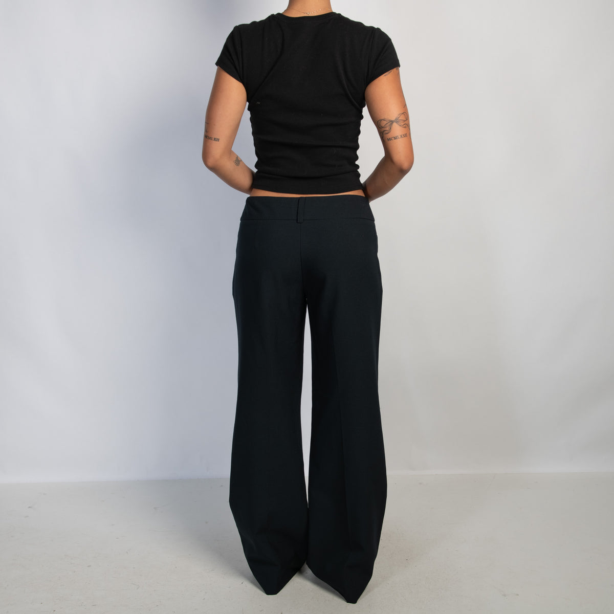 BLACK WIDE LEG PANTS