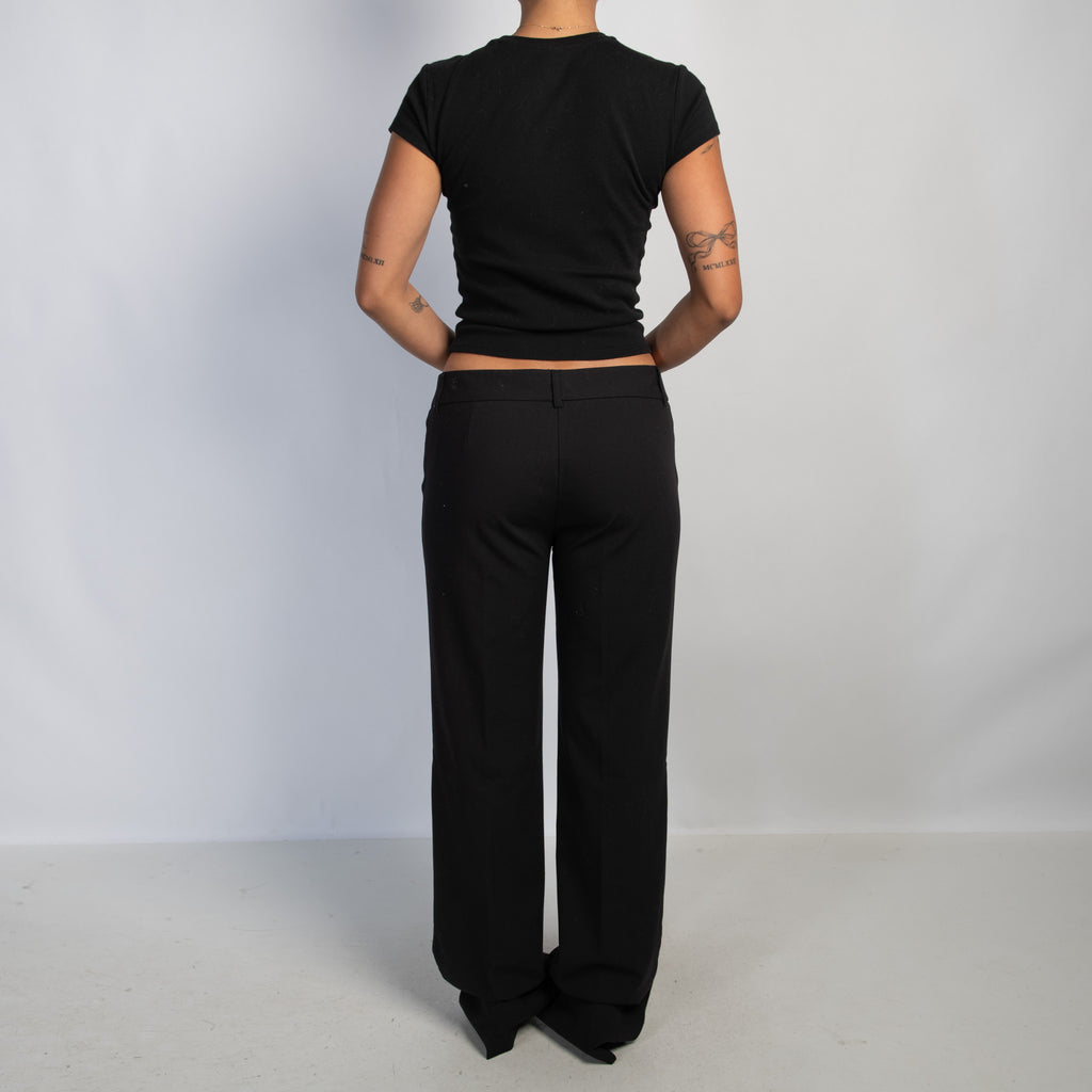 BLACK STRAIGHT LEG PANTS