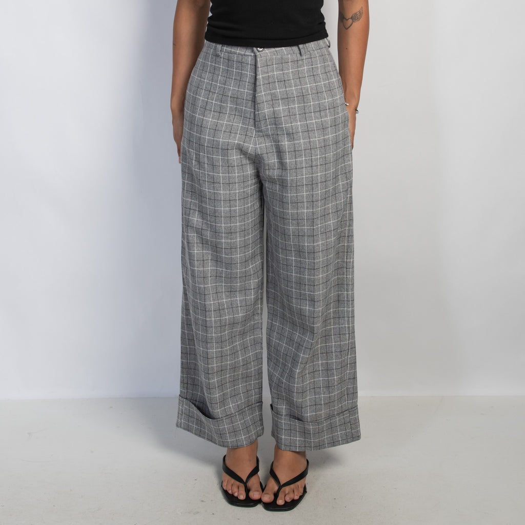 GREY PLAID TROUSERS