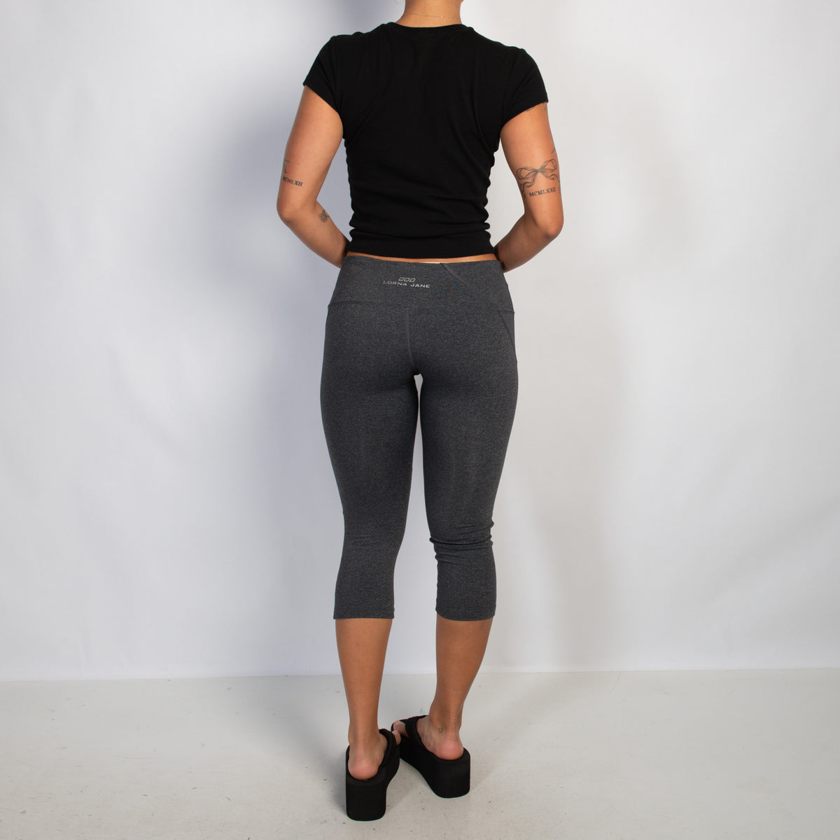GREY MARLE CROP TIGHTS