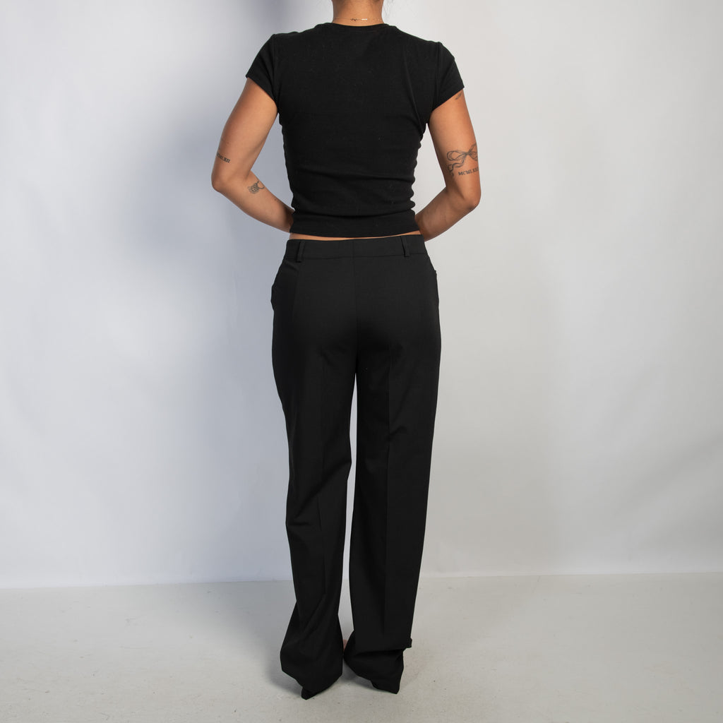 BLACK STRAIGHT LEG PANTS