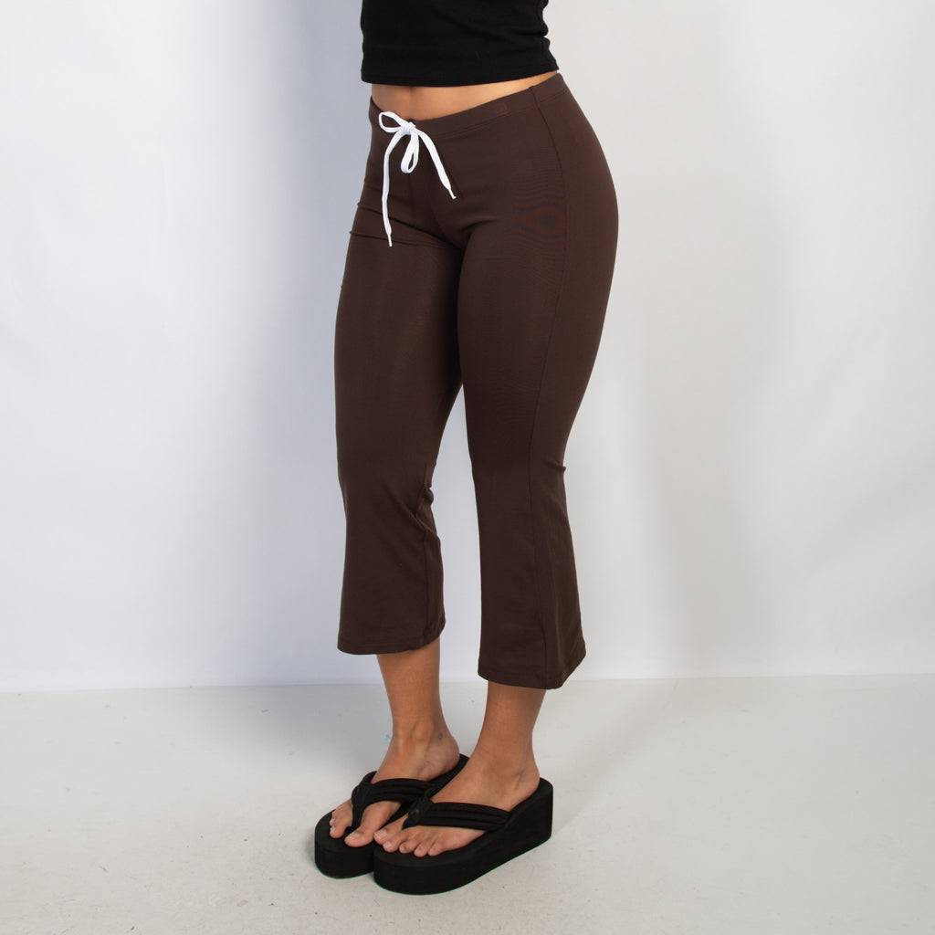 BROWN FLARE CROP TIGHTS
