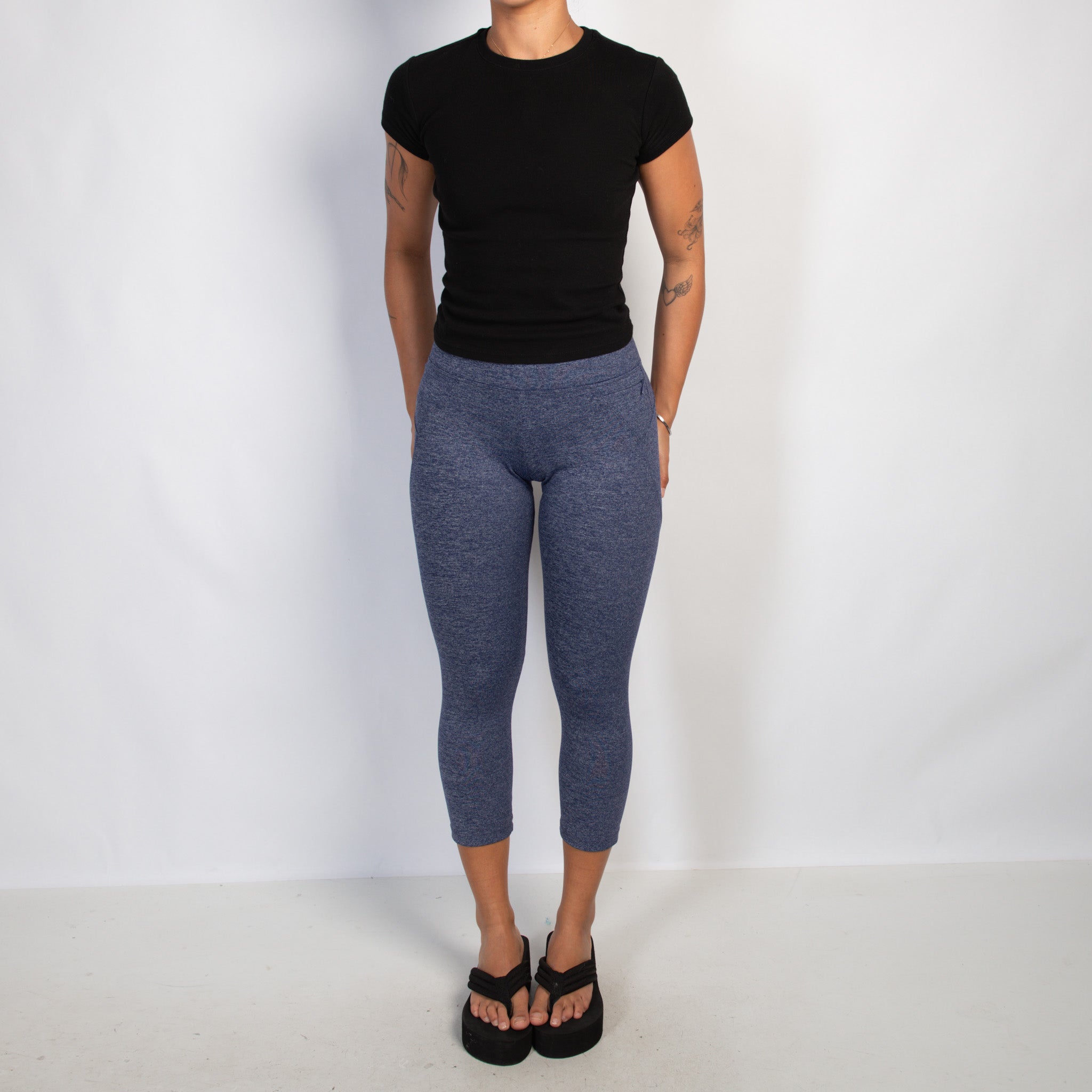 NAVY MARLE TIGHTS
