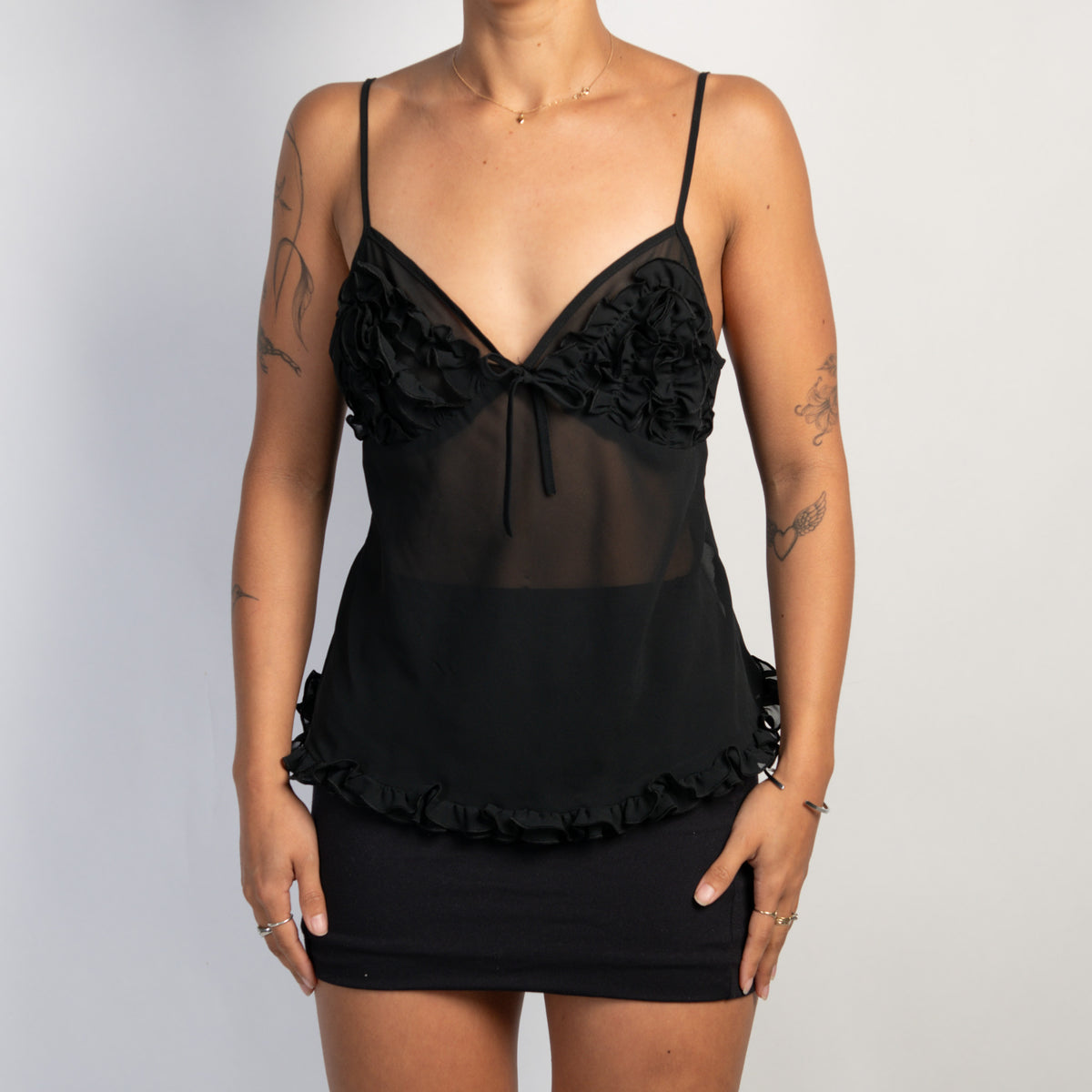 BLACK SHEER CAMISOLE