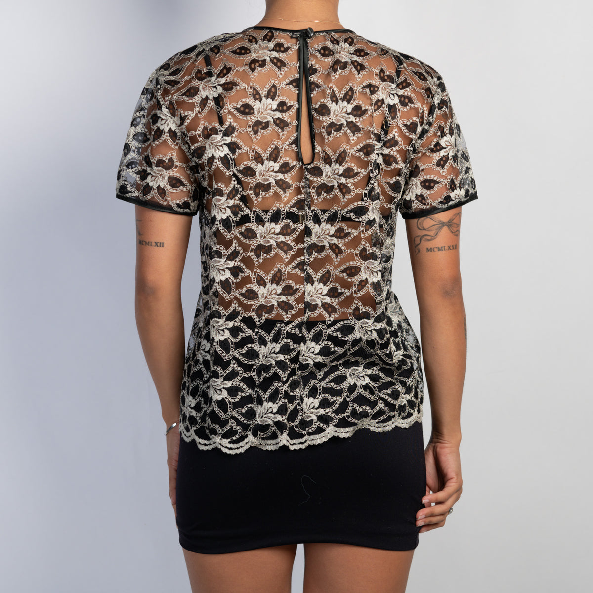 BLACK SHEER LACE TOP