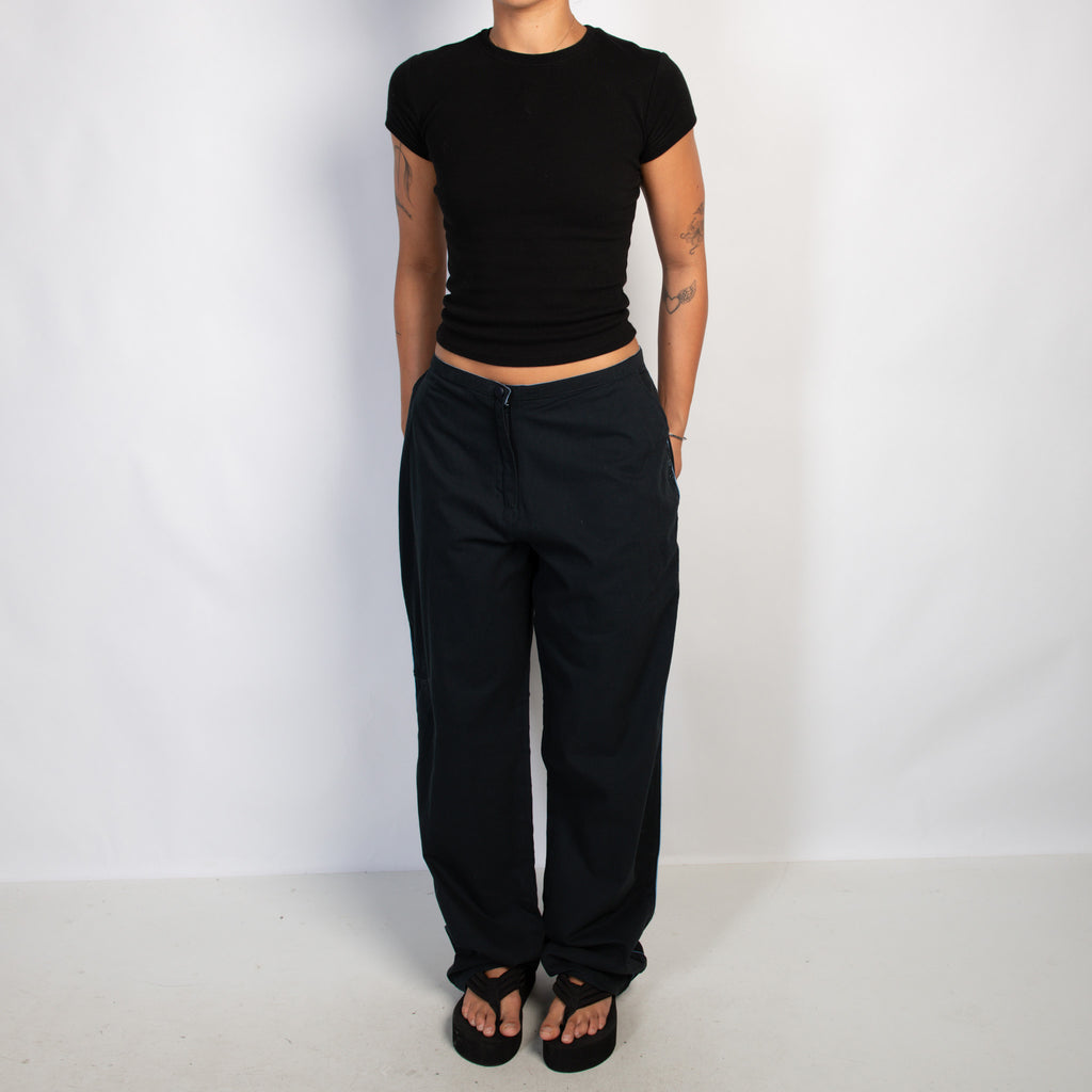 NAVY COTTON CARGO PANTS