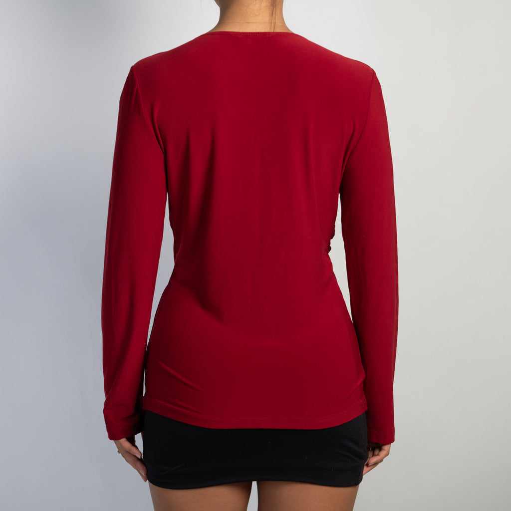 RED STRETCH TOP