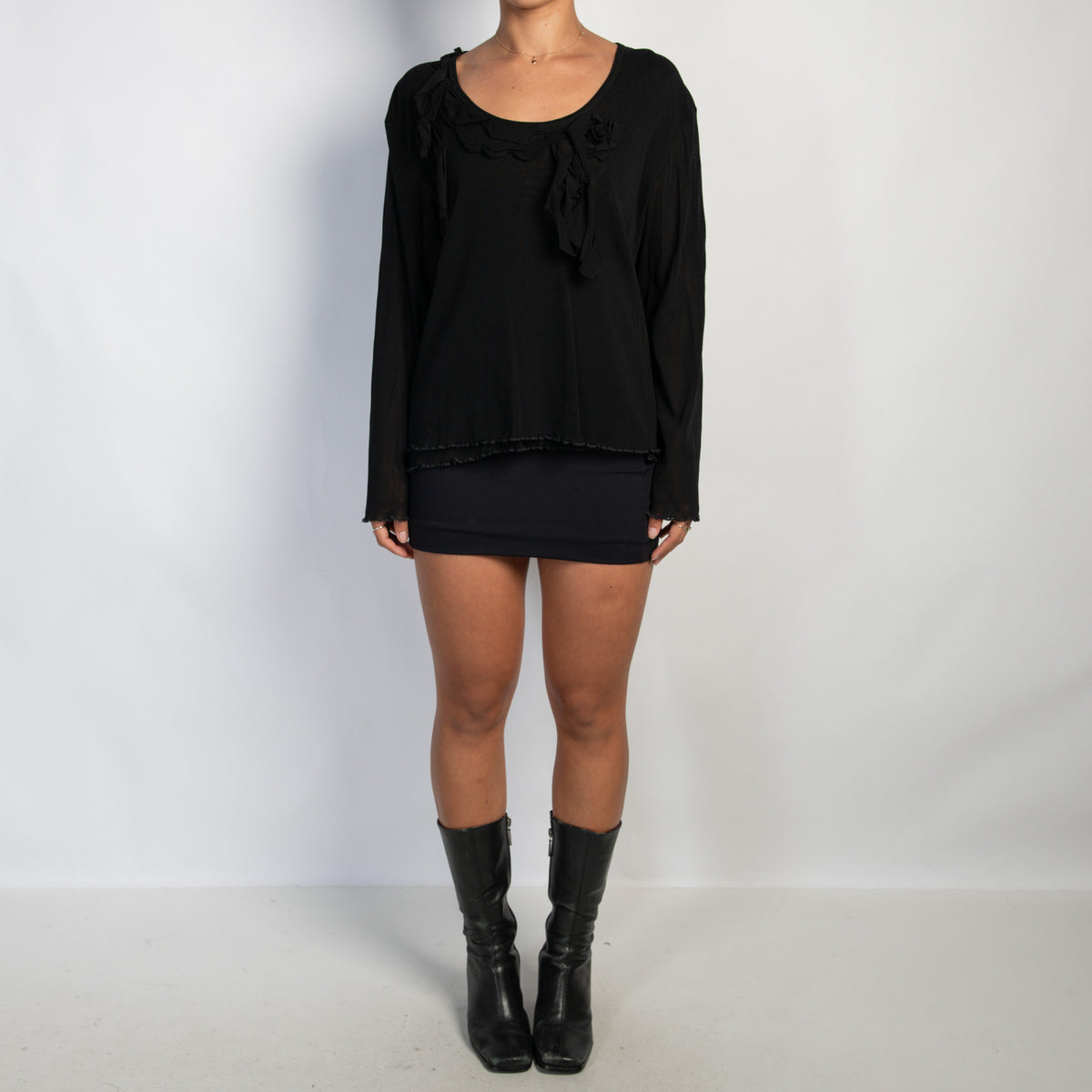 MESH LONG SLEEVE TOP