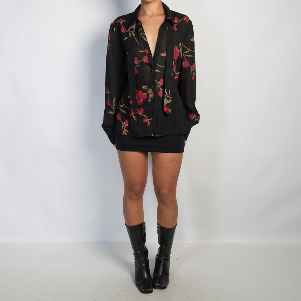 SHEER FLORAL BLOUSE
