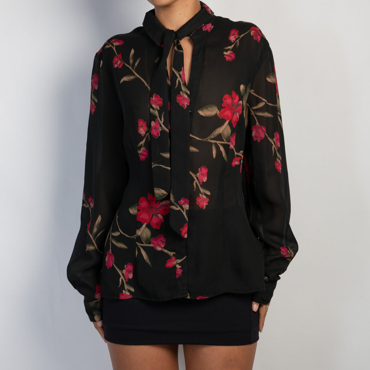 SHEER FLORAL BLOUSE