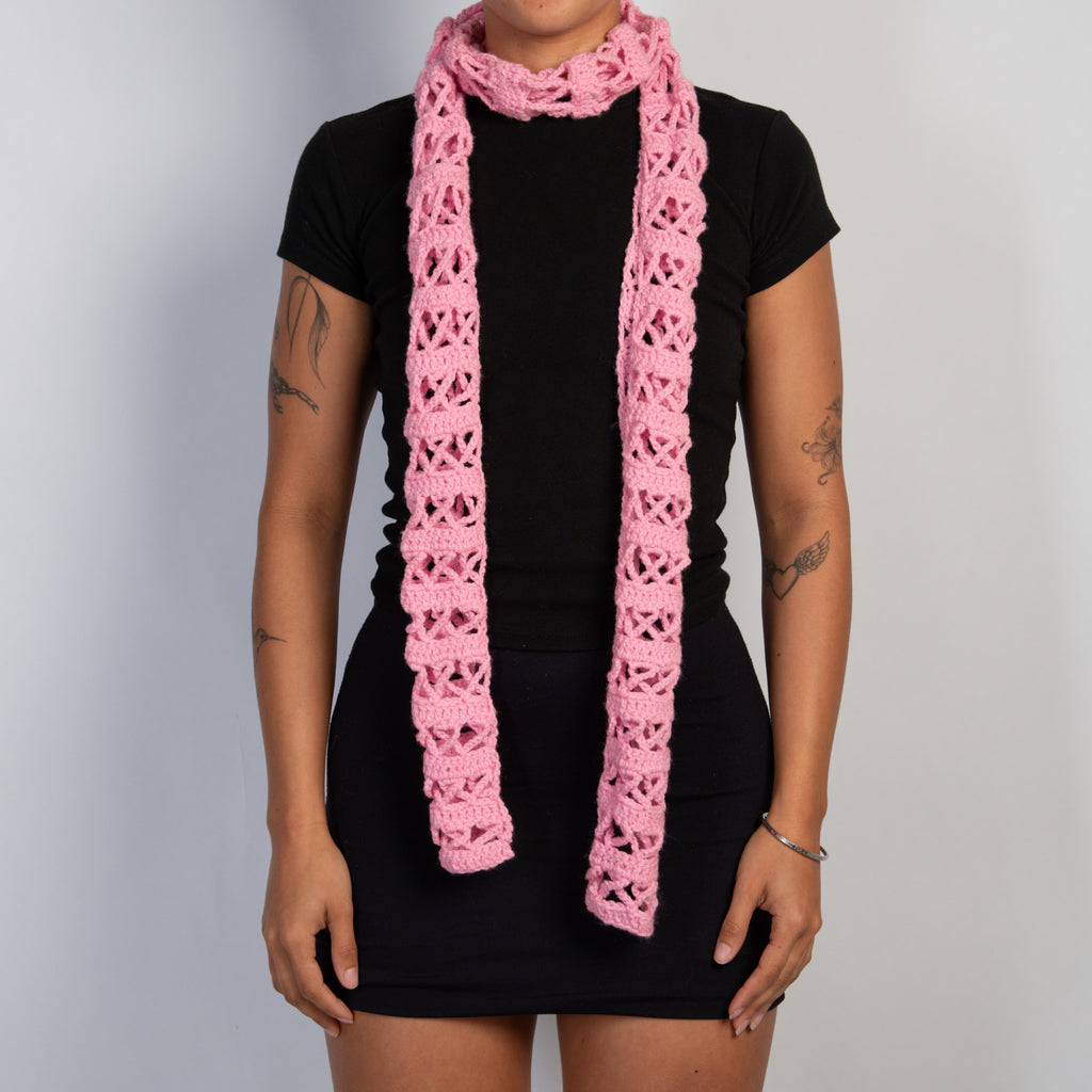 PINK CROCHET SCARF