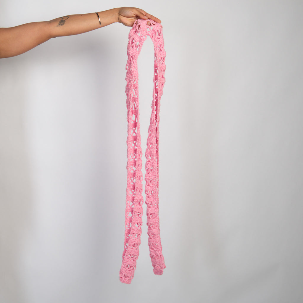 PINK CROCHET SCARF