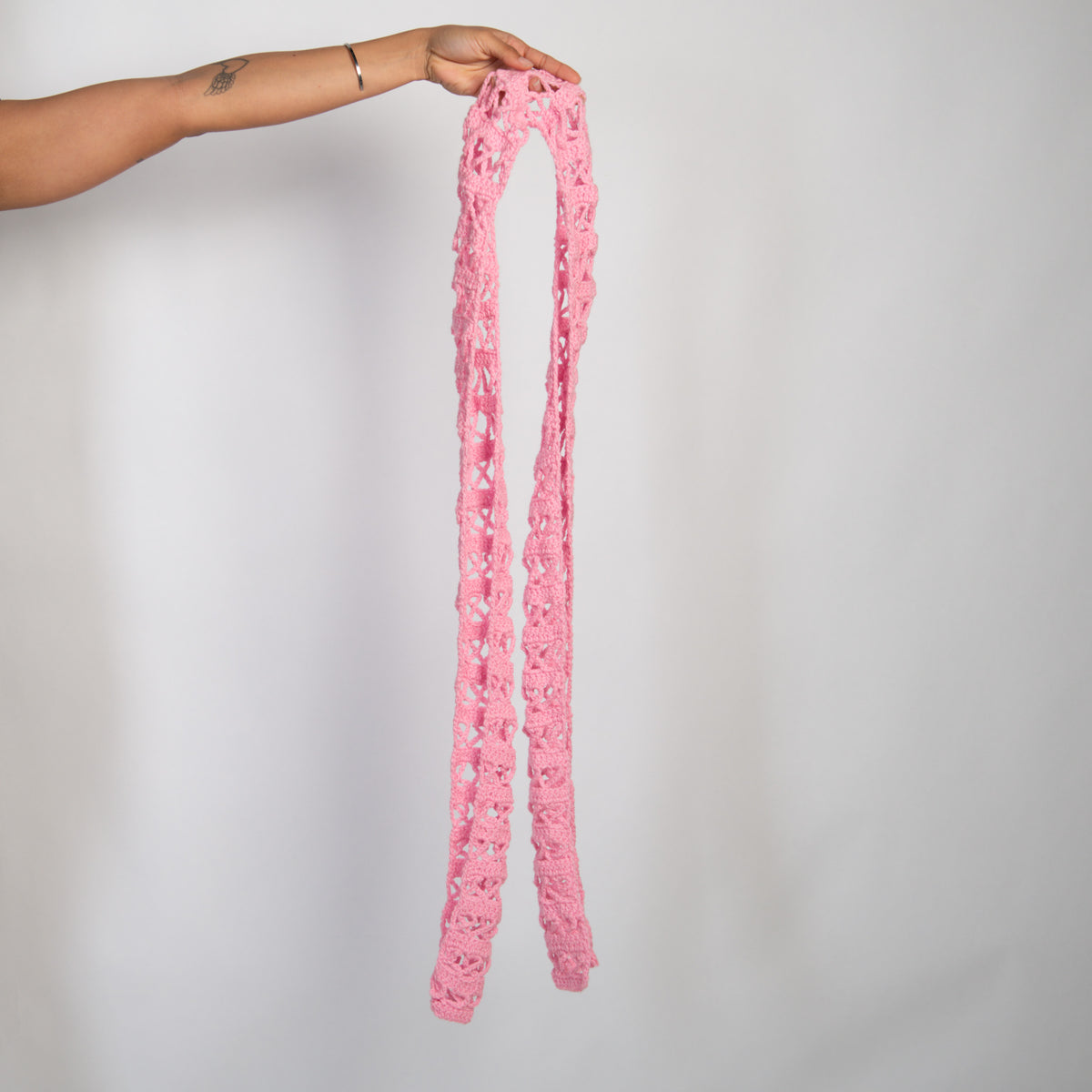 PINK CROCHET SCARF