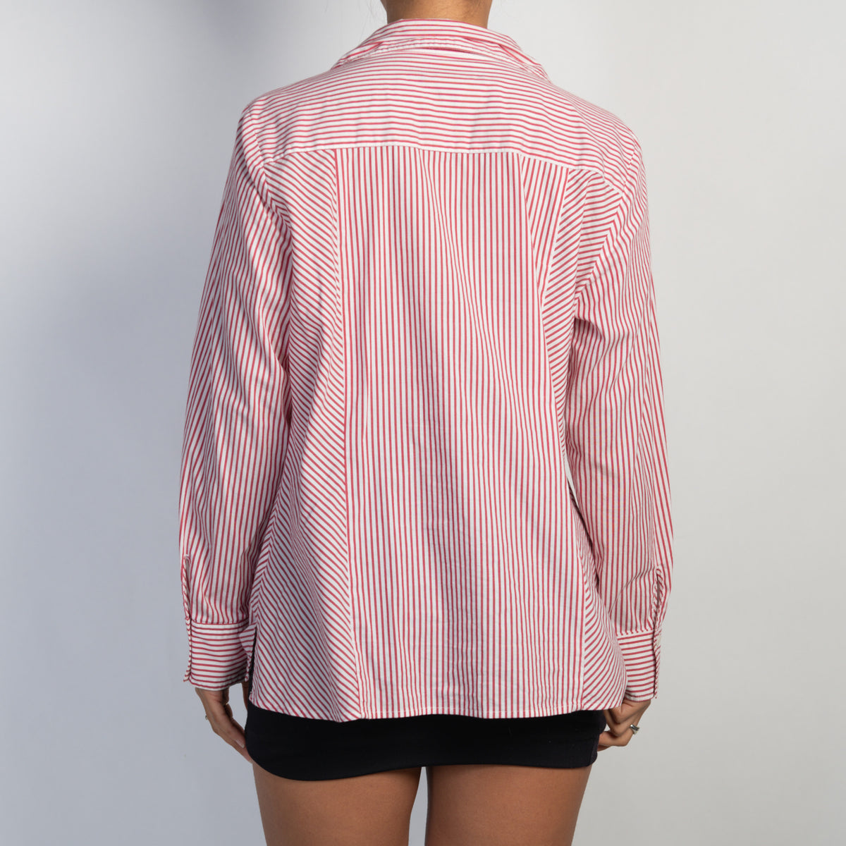 RED STRIPE COTTON BLOUSE