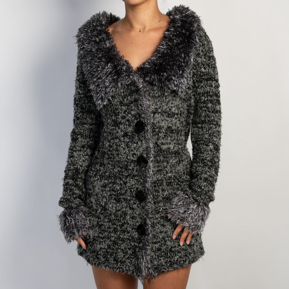 GREY MARLE LONGLINE CARDIGAN