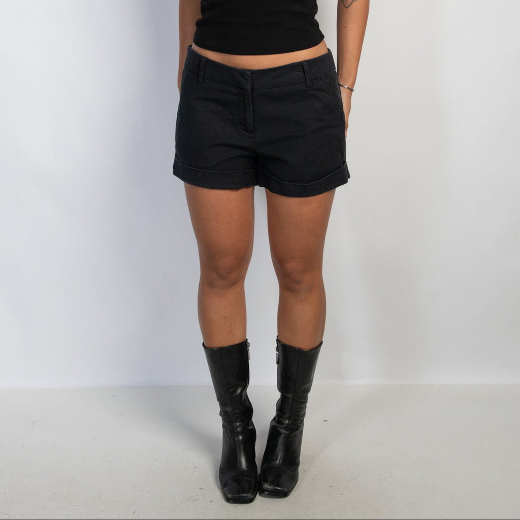 BLACK COTTON SHORTS