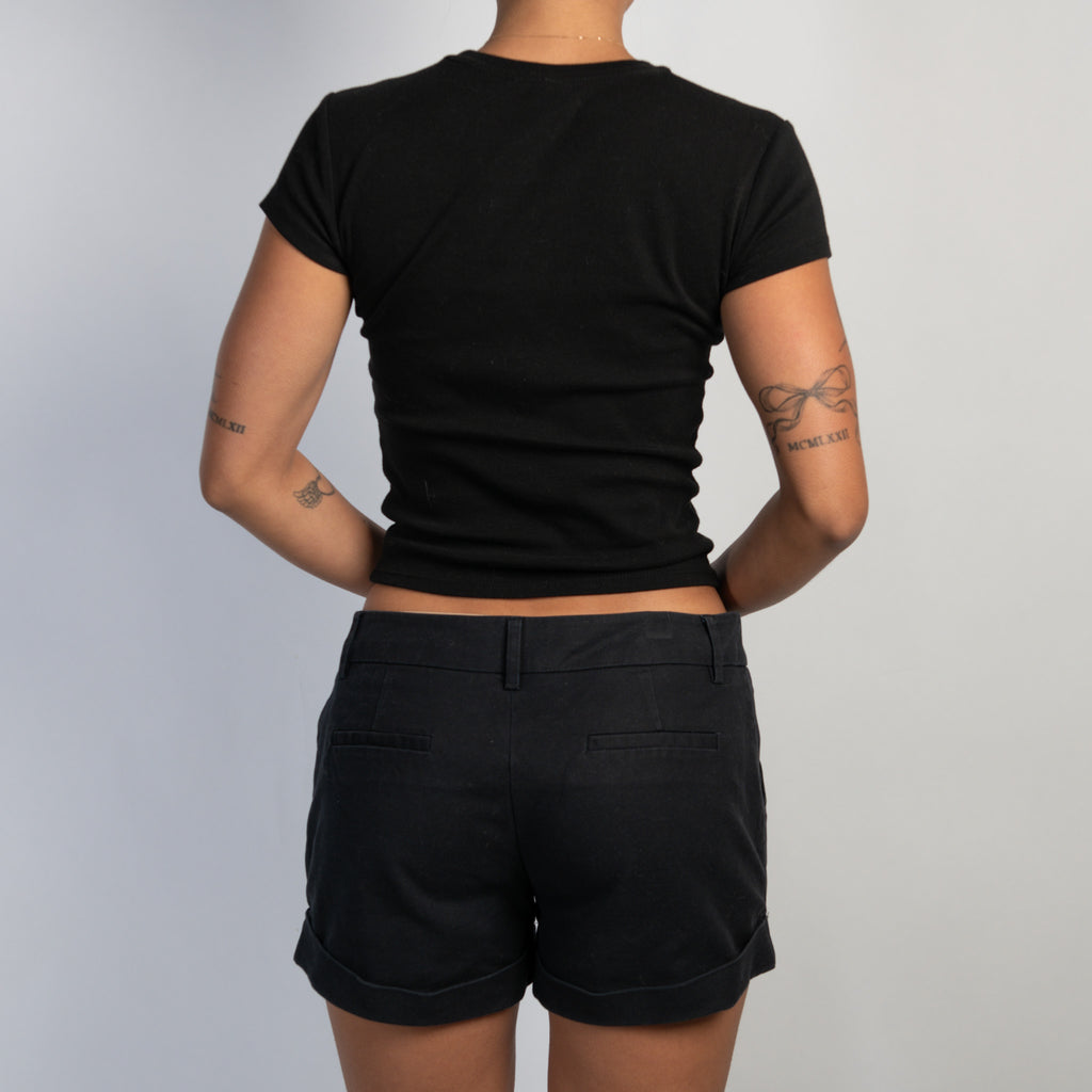 BLACK COTTON SHORTS