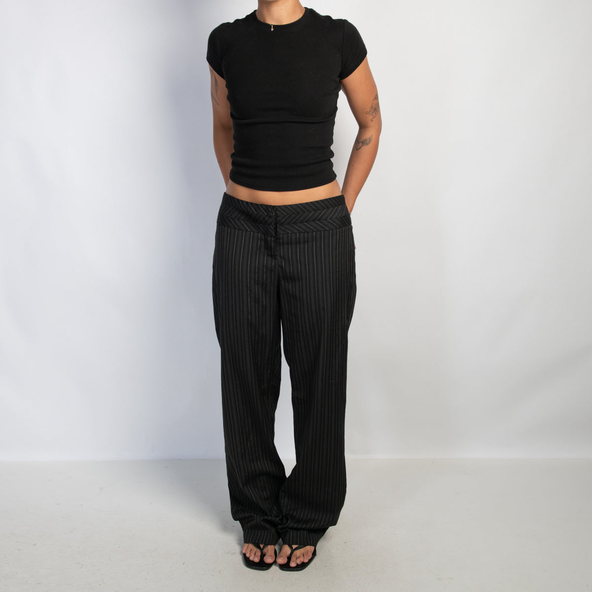 BLACK STRIPE TROUSERS