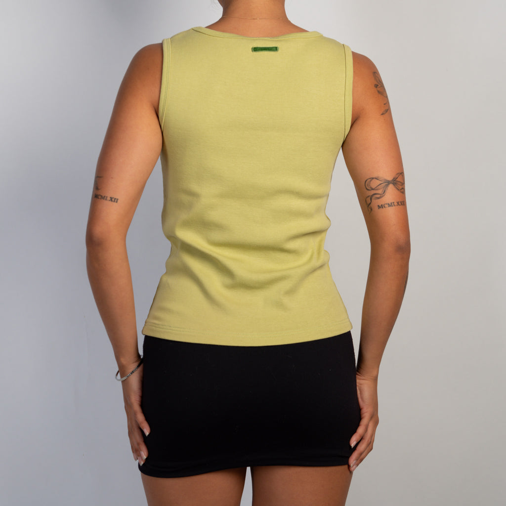 GREEN COTTON TANK TOP